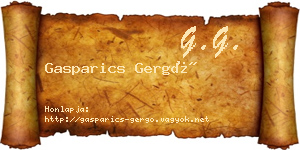 Gasparics Gergő névjegykártya